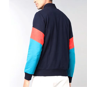 Premium hommes couleur bloc sweats à capuche Collection hiver sweat à capuche à fermeture éclair complète avec deux poches basiques coton mélangé confortable - Product Image 2