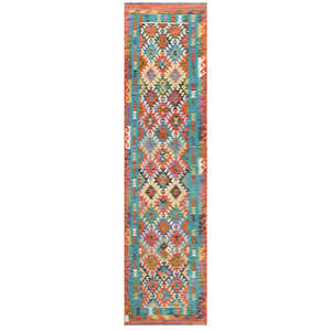 Alfombra Kilim de Maimana, Afganistán, 291 x 76 cm - Product Image 1