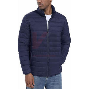 Chaqueta acolchada ligera para hombre con logotipo personalizado, abrigo aislante resistente al agua con cuello levantado y cremallera completa, embalaje fácil - Product Image 2