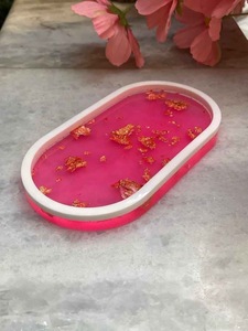 Resin <b>Decorative</b> Tray in Multiple Colors Cosmetic Organizer Home <b>Decor</b> Oval Resin Tray Vanity Tray High Quality - Product Image 6
