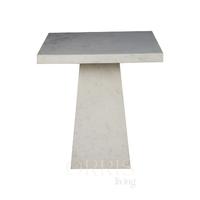 Table à manger carrée sur piétement en marbre naturel, faite à la main, style moderne, mobilier de luxe pour la maison, ferme, hôtel, appartement, cuisine, salle à manger