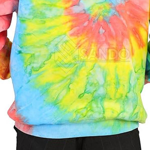 Meilleure vente de sweats à capuche personnalisés Tie Dye pour adultes couleur unie 100% coton décontracté Style hiver prix raisonnable - Product Image 3