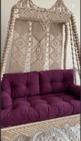 Hamac en coton macramé style bohème double balançoire pour intérieur et extérieur tissé à la main pour adultes
