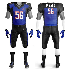 Uniforme de fútbol americano de manga corta multicolor personalizado con diseño de nombre de equipo sublimado a precio de fábrica de talla grande - Product Image 1