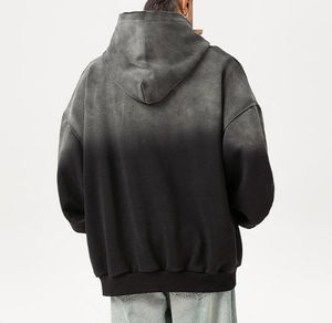 Sweat à capuche Tie-Dye surdimensionné pour hommes Logo personnalisé Tissu éponge Long Sweat à capuche Streetwear avec poches Fourniture directe d'usine de haute qualité - Product Image 3