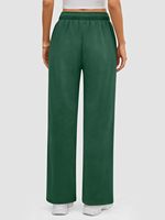Nouvel Arrivage Pantalon de jogging évasé décontracté pour femme en molleton polyester/coton, taille haute, délavé, coupe ample à jambe large