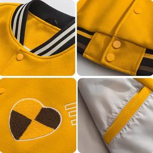 Chaqueta Deportiva Estilo Béisbol en Blanco y Negro, Chaqueta Universitaria con Letras Bordadas, Ajuste Holgado para Invierno - Product Image 6