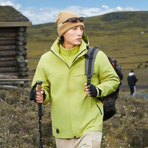 Veste coupe-vent imperméable surdimensionnée pour homme, style décontracté en toile, capuche zippée pour la randonnée, le trekking, la pêche, vêtements de pluie d'automne - Product Image 4