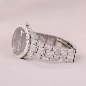 Montre mécanique à mouvement automatique de haute qualité Luxueux Moissanite Diamant Chiffres romains Bracelet unique en acier inoxydable - Product Image 2