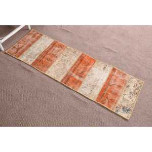 Turkish <b>Rug</b>, <b>Runner</b> 1.6x5.1 ft Vintage <b>Rug</b>, Orange Persian Wool <b>Rug</b> - Product Image 3
