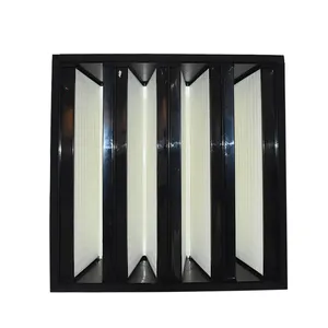 Customized Durable 2V Merv14 Merv15 12 X 24 X 12 Glassfiber ABS Plastic Frame Mini-pleat 4V-Bank Medium Air Filter For HVAC