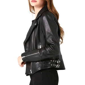 Chaqueta de Cuero Genuino con Cierre Frontal para Mujer, Chaqueta de Cuero Transpirable para Mujer, Estilo Urbano, Chaqueta Universitaria - Product Image 2