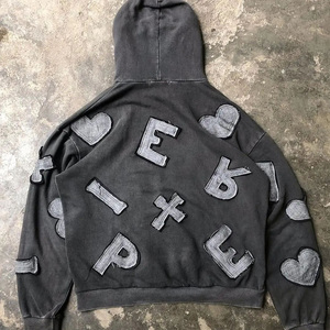 เสื้อฮู้ดผู้ชายแบบดึงทับได้เสื้อฮู้ดปักลายแบบหลวมกำหนดเอง - Product Image 2