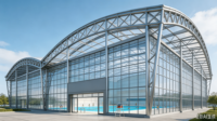 Structure en acier Q355B pour hall de piscine intérieure à grande portée, conception Tekla 3D