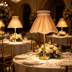 Portable Cordless <strong>Charging</strong> <strong>Lamp</strong>, Fabric Lampshade, Touch Control, Custom Battery Options, Ideal for Outdoor Wedding Event D&eacute;cor - Product Image 1