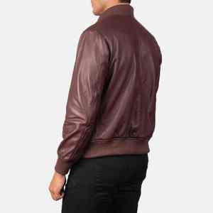 Veste en cuir pour homme classique, 100% cuir véritable, fermeture éclair, style vintage, rembourrage en coton, imperméable - Product Image 1