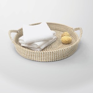 Hot Selling Manufacturer Natural Coiled Seagrass <b>Serving</b> <b>Trays</b> with Handle Custom Handmade Woven Seagrass <b>Serving</b> <b>Tray</b> - Product Image 2