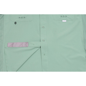 Custom Wholesale manga curta poliéster Spandex mistura dos homens pesca caminhadas camisas de secagem rápida camisas de pesca dos homens para exterior - Product Image 6