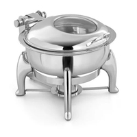 Prasmanan Finishing Terbaik Set Makanan Penghangat Penghangat Stainless Steel Warna Emas Hidangan Chafying Prasmanan Katering Produk Baru