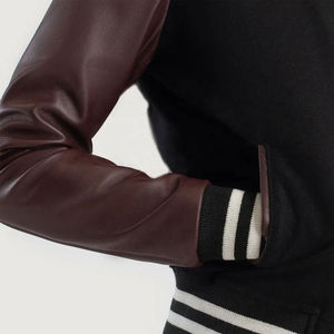 2025 chaqueta universitaria para mujer con bolsillo bordado manga larga de cuero transpirable de punto último diseño-nueva moda al por mayor - Product Image 5