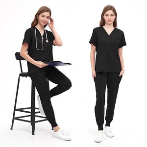 Vendedores Azul oscuro Jogger Mujeres Stretch Scrub Enfermera Uniforme Pantalones Enfermería Enfermera Médico Scrub Suit - Product Image 3