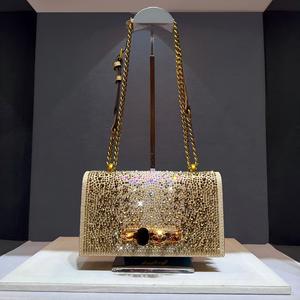 Borsa Clutch con Strass, Borsetta da Sera con Diamanti, Borsa a <span class=keywords><strong>Tracolla</strong></span> con Teschio, Catena alla Moda, <span class=keywords><strong>Piccola</strong></span> Borsa Quadrata a <span class=keywords><strong>Tracolla</strong></span> - Product Image 4