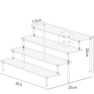 Decorative 4 Tier <b>Display</b> Racks Shelf Acrylic Stairs Stand for Organization Retail Store - Product Image 3