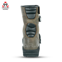 Bottes de moto d'aventure haut de gamme mi-mollet avec fermeture auto-agrippante et zip, système de protection TPU imperméable, été/hiver, semelle en caoutchouc robuste