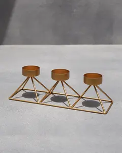 Moroccan-Inspired Brass Tealight Holder with 3 Holders Antique Finish for Outdoor Use Available at <b>Bulk</b> Quantity Price - Product Image 4