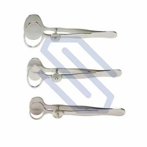 Forceps oftalmológicos de calazia, placa ovalada, instrumentos quirúrgicos de ojo, acero inoxidable, CE - Product Image 1