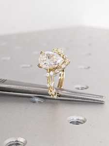 Lujo laboratorio cultivado pera corte Diamante tachonado 14K oro amarillo certificado clásico anillos de boda regalo de aniversario para ella - Product Image 4