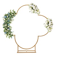 Arche en métal support doré pour fleurs et ballons support de fleurs arqué pour la décoration de mariages et de fêtes avec des tailles de 6.6x3.5 pieds