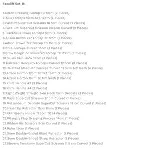 Juego de cirugía de estiramiento facial (ritidectomía) de 61 piezas, instrumentos cosméticos de acero inoxidable, Zarnab quirúrgico | Certificado CE/ISO 13485 | OEM - Product Image 2
