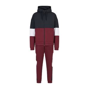 Conjunto deportivo de dos piezas de forro polar con bloques de color de última moda para hombre, ropa deportiva cálida para invierno - Product Image 1
