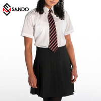 Uniformes Escolares de Dos Piezas Personalizados al por Mayor con Logotipo para Mujeres - Camisas y Faldas de Poliéster/Algodón de Secado Rápido y Transpirables