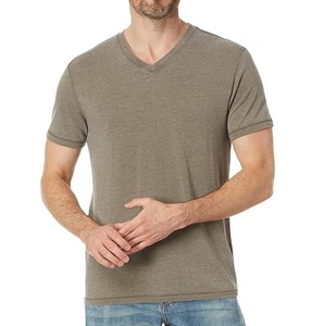 T-shirts pour hommes à col en V, vente chaude, meilleure qualité, décontractés, manches courtes, Oxford, vêtements de rue, respirants, coupe régulière, 100% coton - Product Image 1