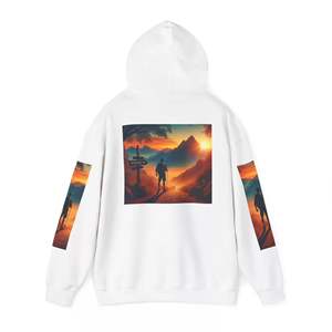 Sweat-shirts en molleton d'hiver pour hommes, 100% coton, poids lourd, avec impression de logo personnalisé, coupe ample, respirant, séchage rapide, design avec poche - Product Image 2