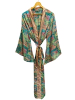 Vêtements de fête chemise kimono en soie pour femme multicolore doux vêtements de maison chemisier en soie multicolore robe courte kimono taille libre salon