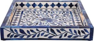 Plateau décoratif en incrustation d'os chic pour table basse de salle à manger et fêtes de restauration d'événements spéciaux et plateau d'utilisation de table de mariage - Product Image 4