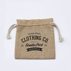 Wholesaler Customized Logo Printed Durable <b>Burlap</b> <b>Bag</b> Drawstring Jute Pouch for Packaging Gifts Promotional <b>Bags</b> - Product Image 4
