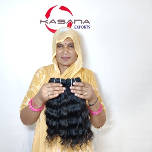 38-Inch Burmese Curly with a Matching Vietnamese bundle natural color Women black Wave Curly Indian human Hair Extensions - Product Image 4