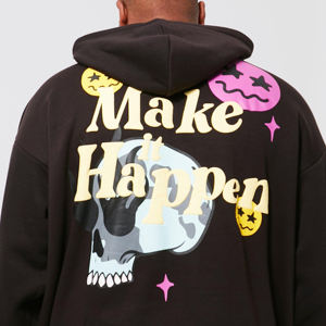 Sweat à capuche personnalisé 100% en coton imprimé bouffant Hommes Femmes Vente de gros OEM 2025 Fashion Streetwear - Product Image 5