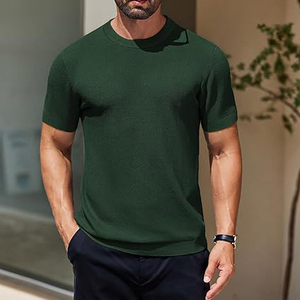 Camiseta de Hombre 100% Algodón Personalizada al por Mayor OEM/ODM, Camisetas Polo Verdes para Hombre, Camiseta Lisa de Algodón de Alta Calidad para Hombre con Logotipo Impreso - Product Image 2