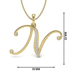 Ishi เพชร14K ทองตัวอักษร n ในแล็บปลูกจี้เพชร - Product Image 2