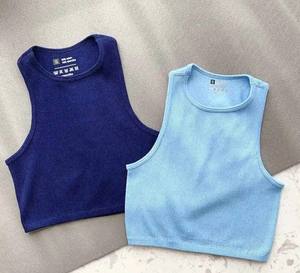 Women's Solid Sleeveless <b>Tank</b> <b>Top</b> Hand <b>Knitted</b> Stretch Rib Knit Casual Streetwear with Cropped Design - Product Image 5