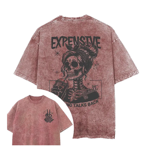 เสื้อยืดผ้าฝ้าย100% โอเวอร์ไซส์สำหรับผู้ชายเสื้อแนวสตรีทแวร์ฟอกสีแบบวินเทจ - Product Image 1