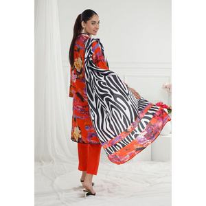 Ensemble de costume 3 pièces non cousu en coton et soie pour femme avec dupatta en mousseline imprimée CS-52004 - Product Image 6