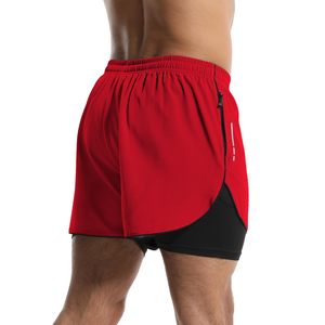 Pantalones cortos de gimnasio 2 en 1 Poliéster Pantalones cortos de compresión al aire libre de secado rápido Pantalones cortos de gimnasio para hombre - Product Image 3