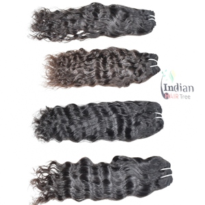 Extensiones virgen de cabello rizado indio 100%, proveedor barato, cutícula alineada, Color negro Natural, Super onda, tejido de templo, onda Natural - Product Image 1