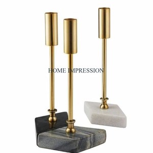 Bougeoirs de mariage en aluminium de qualité supérieure ensemble de 2 bougeoirs de table décoratifs en forme de fleur vintage en métal - Product Image 5